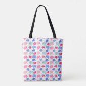Adorable Colored Elephants Tote Bag – Pink (Achterkant)