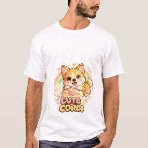 Adorable Corgi Puppy Regenboog T-Shirt – Cute Dog