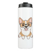 Adorable Corgi Puppy With Glasses Thermosbeker (Voorkant)