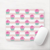 Adorable Cupcakes, Strepen -Persoonlijk Muismat (Met muis)