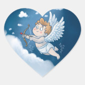 Adorable Cupid Valentine’s Day Hart Sticker (Voorkant)