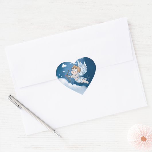 Adorable Cupid Valentine’s Day Hart Sticker (Envelop)