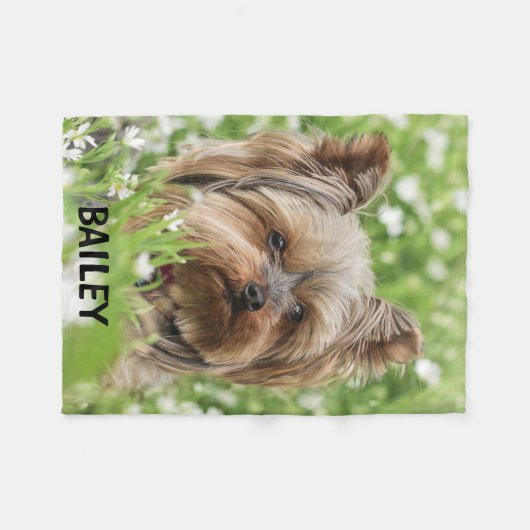 Adorable Custom Pet Photo with Name Fleece Deken (Voorkant (Horizontaal))