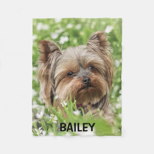 Adorable Custom Pet Photo with Name Fleece Deken (Voorkant)
