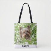 Adorable Custom Pet Photo with Name Tote Bag (Voorkant)
