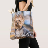 Adorable Custom Pet Photo with Name Tote Bag