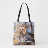 Adorable Custom Pet Photo with Name Tote Bag (Voorkant)