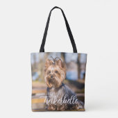 Adorable Custom Pet Photo with Name Tote Bag (Achterkant)