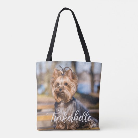 Adorable Custom Pet Photo with Name Tote Bag (Achterkant)