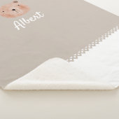 Adorable Customizable Baby Blanket with Bear  Sherpa Deken (3/4)