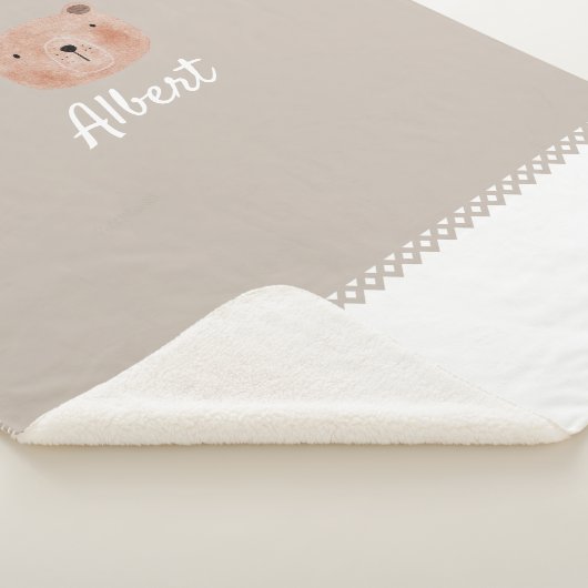Adorable Customizable Baby Blanket with Bear  Sherpa Deken (3/4)