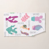 Adorable custus and leaves pattern cute pink blue bad handdoek (Handdoek)