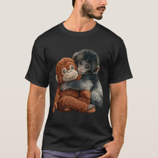 Adorable Cute Baby Monkey Punch T-shirt