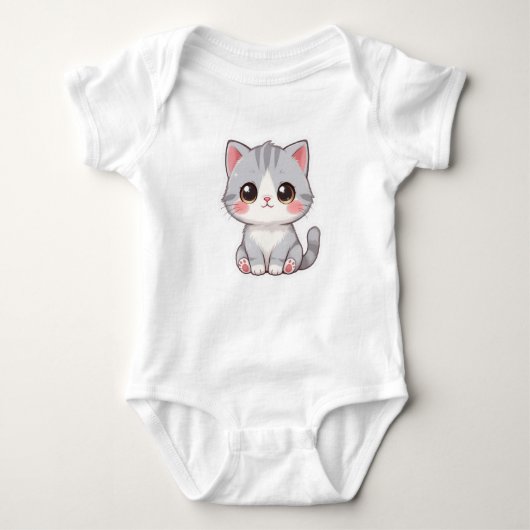 Adorable Cute Cartoon Baby Cat Romper (Voorkant)