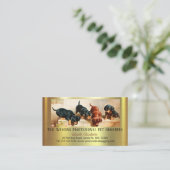 Adorable Cute Dachshund Pup Pet Grooming Chic Gold Visitekaartje (Staand voorkant)