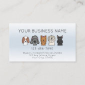 Adorable Cute Dogs Light Blue Visitekaartje (Achterkant)