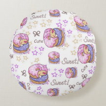 Adorable cute donut babymeisje patroon Wit paars