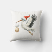 Adorable Cute Holiday Stork  Kussen (Achterkant)