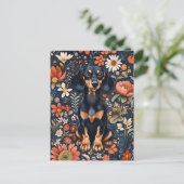 Adorable Dachshund Surrounded By Vibrant Flowers Briefkaart (Staand voorkant)