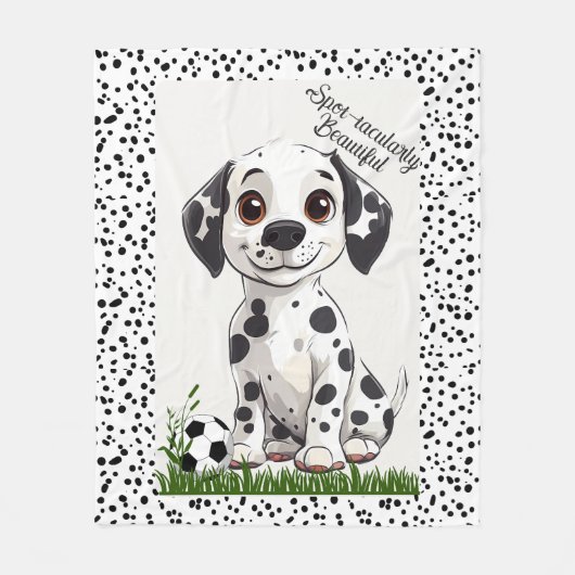 Adorable Dalmatian Puppy Football Art Fleece Deken (Voorkant)