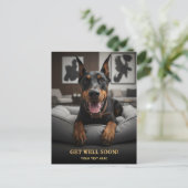 Adorable Doberman Pinscher  Get Well  Postcard Briefkaart (Staand voorkant)