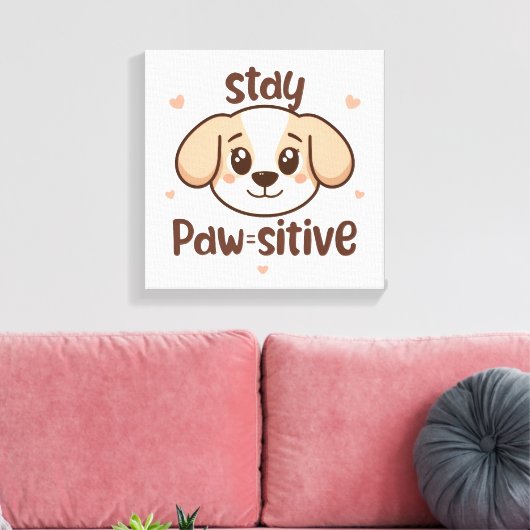 Adorable Dog Lover Optimist Quote Canvas Afdruk (Insitu (Woonkamer))