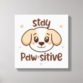Adorable Dog Lover Optimist Quote Canvas Afdruk (Voorkant)
