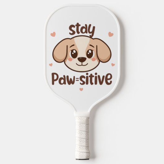 Adorable Dog Lover Optimist Quote Pickleball Paddle (Voorkant)