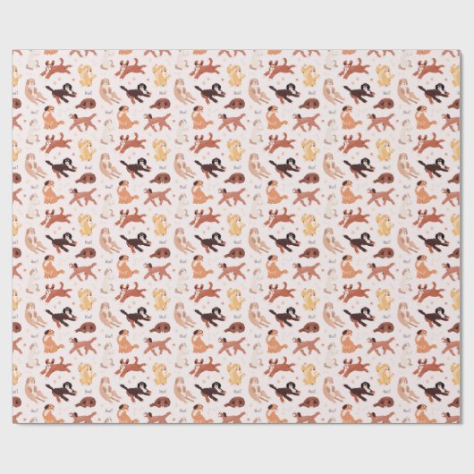 Adorable Dog Pattern Gift Wrap for All Occasions Cadeaupapier (Vlak)