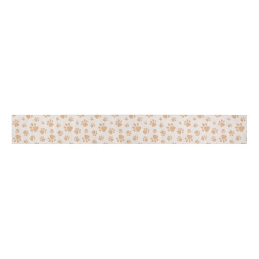 Adorable Dog Paw Print Grosgrain Lint (Voorkant)