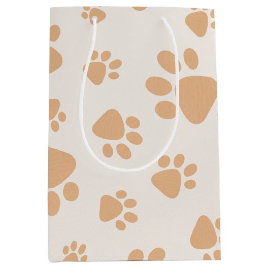 Adorable Dog Paw Print Medium Cadeauzakje (Voorkant)