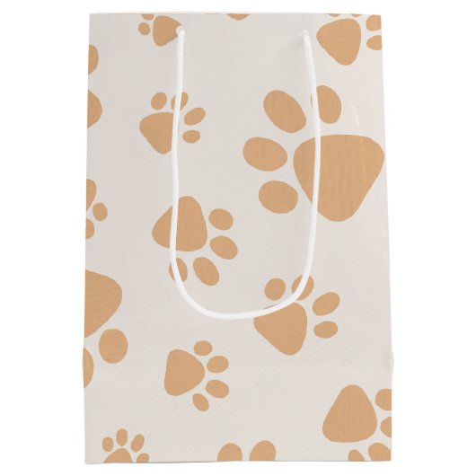 Adorable Dog Paw Print Medium Cadeauzakje (Achterkant)