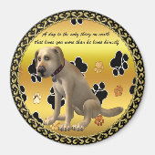 Adorable dog sitting with a cute fun quote magneet (Voorkant)