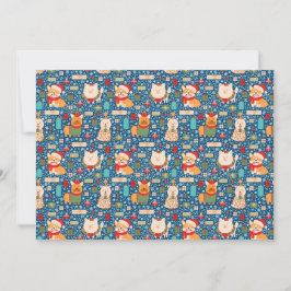 Adorable Dogs Christmas Sweater Pattern Feestdagenkaart