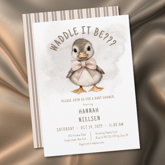 Adorable Duckling Waddle It Be Baby Shower Kaart