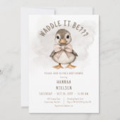 Adorable Duckling Waddle It Be Baby Shower Kaart (Voorkant)