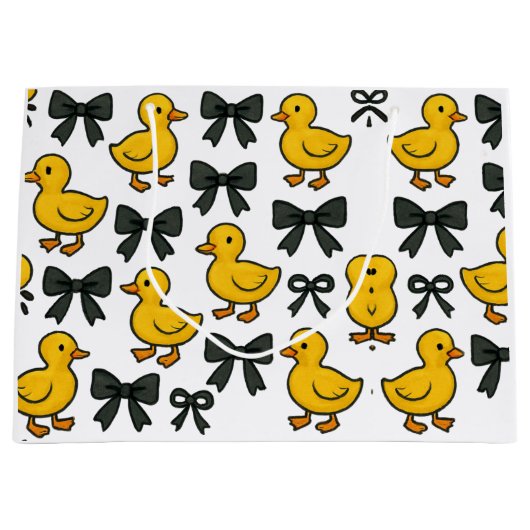 Adorable Ducks & Bows Gift Bag Groot Cadeauzakje (Voorkant)