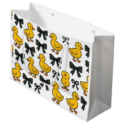 Adorable Ducks & Bows Gift Bag Groot Cadeauzakje (Voorkant Gekanteld)