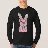 Adorable Easter Pig With Easter Bunny Ears Easter  T-shirt (Voorkant)