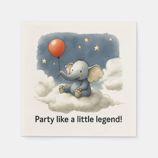 🎈Adorable Elephant Celebration Napkins 🐘✨ Servet (Voorkant)