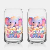 Adorable elephant, happy birthday frosted can glas (Achterkant)
