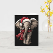 Adorable Elephant In Santa Hat Snowy Winter Christ Kaart (Gele Bloem)