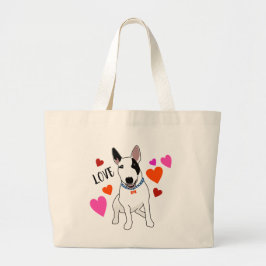 Adorable English Bull Terrier sends his love Grote Tote Bag