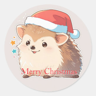 Adorable Festive Hamster Wearing Santa Hat Sticker