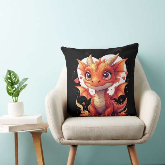 Adorable Fire Baby Dragon Pillow Kussen (Stoel)