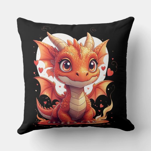 Adorable Fire Baby Dragon Pillow Kussen (Achterkant)