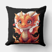Adorable Fire Baby Dragon Pillow Kussen (Voorkant)