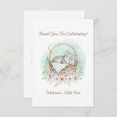 Adorable,fluffy baby wolf Baby Shower Bedankkaart (Voorkant / Achterkant)