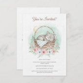 Adorable, fluffy baby wolf  Baby Shower  Kaart (Voorkant / Achterkant)