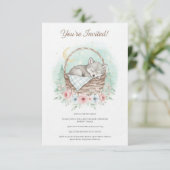 Adorable, fluffy baby wolf  Baby Shower  Kaart (Staand voorkant)